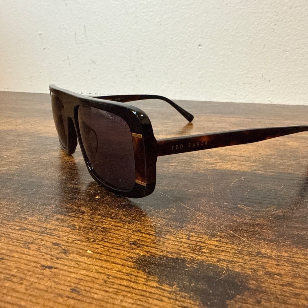 Ted Baker TWS211 Unisex Sunglasses Square Cat Eye Tortoise Black 55-18-140